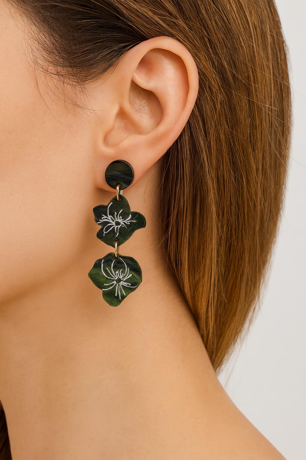 Hydrangea Flower Earrings trio