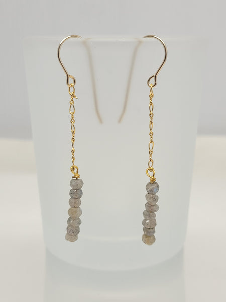Labrodorite & Gold Chain Earrings