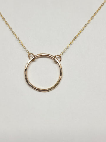 Gold Circle Necklace Handmade Jewelry