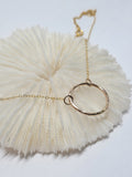 Gold Circle Necklace Handmade Jewelry