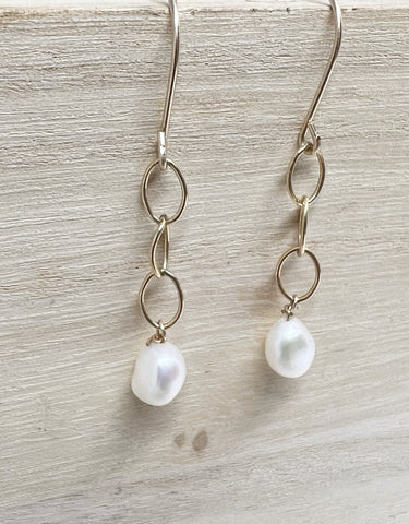 Petite Pearl & Gold Filled Earrings