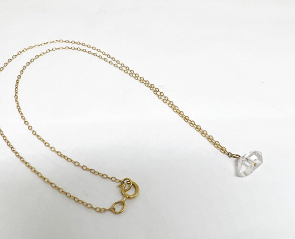 Simple Herkimer Necklace Minimal Jewelry