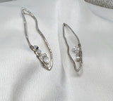 Organic shape Moonstone Earrings handcrafted jewelry