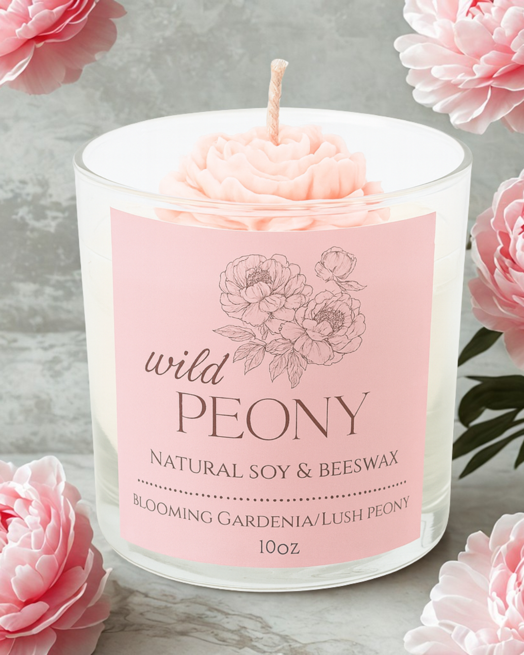 Wild Peony Natural Soy Candle