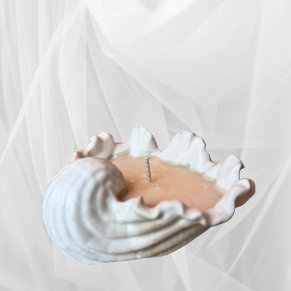 Coastal shell soy candle in vessel