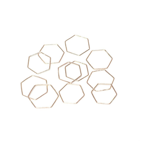 Hexagon ring gold fill minimal