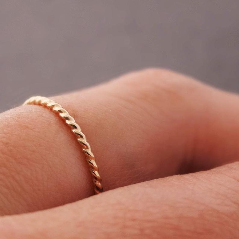 Gold Filled Ring minimal jewelry dainty stacking handmade