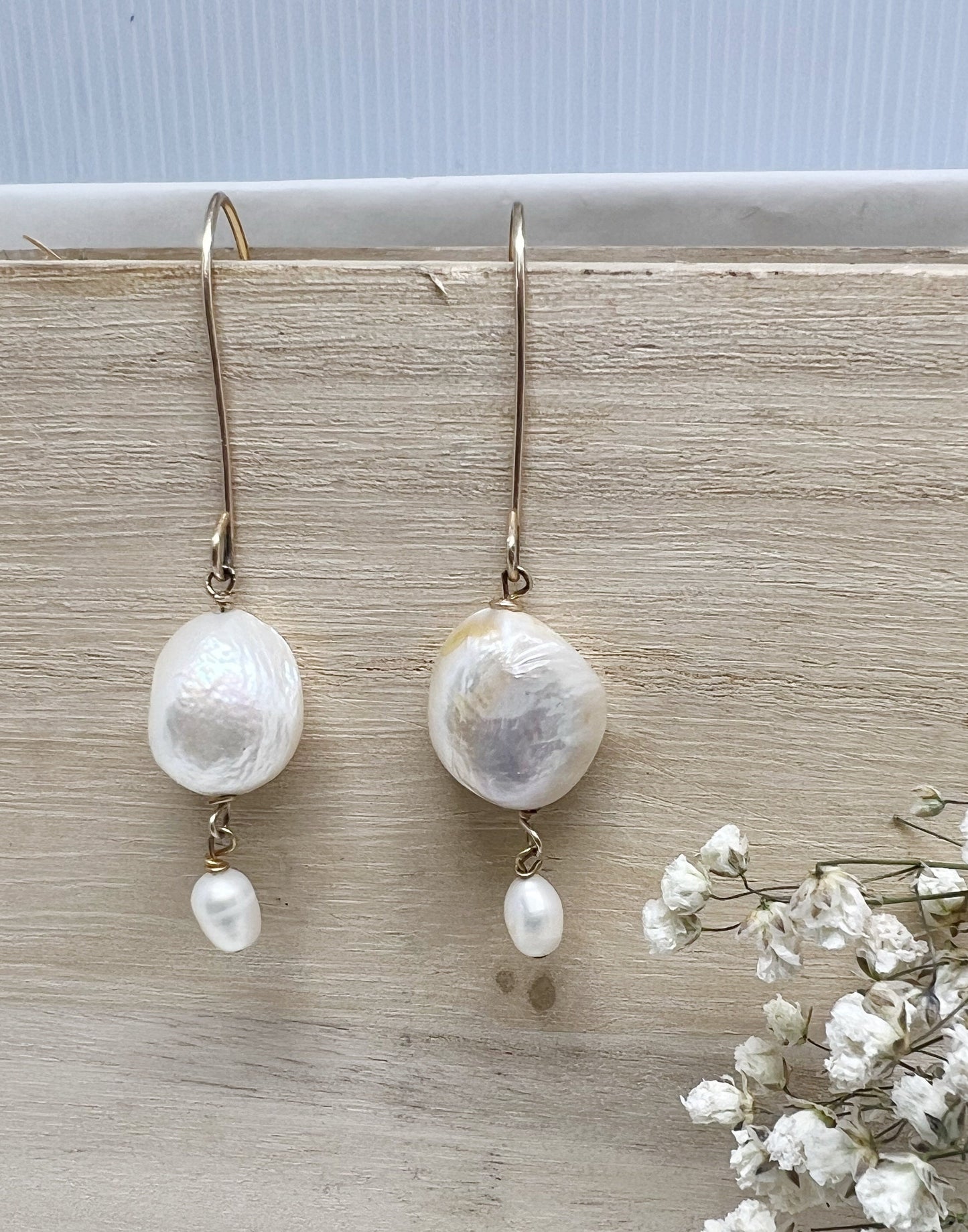 Pearl Drop Earrings bridal jewelry minimal gift for her