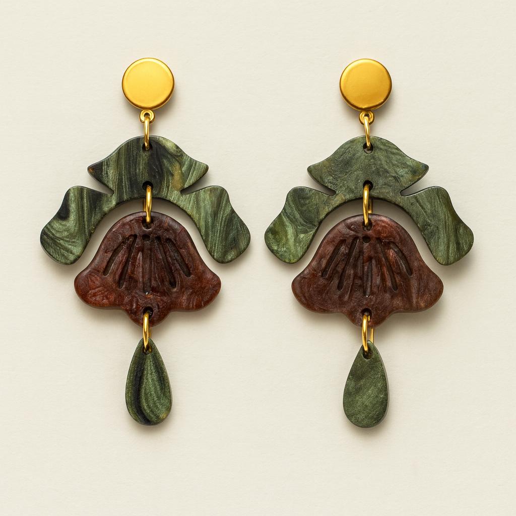Bell Flower Earrings laser cut acrylic