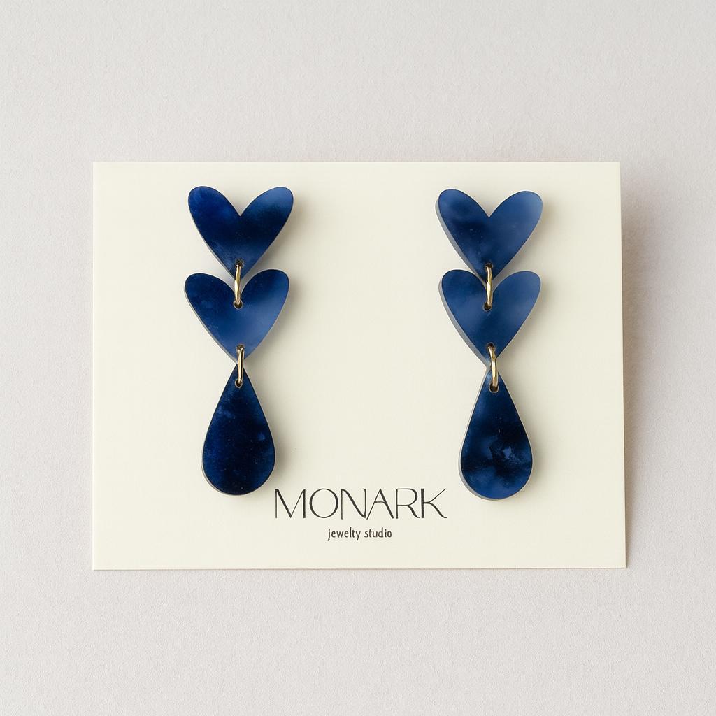 Heart drop earrings love jewelry