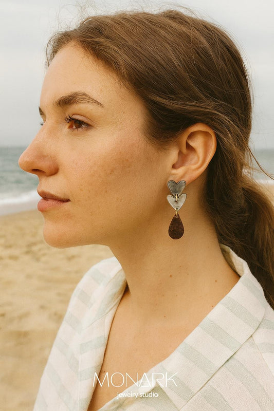 Heart drop earrings love jewelry