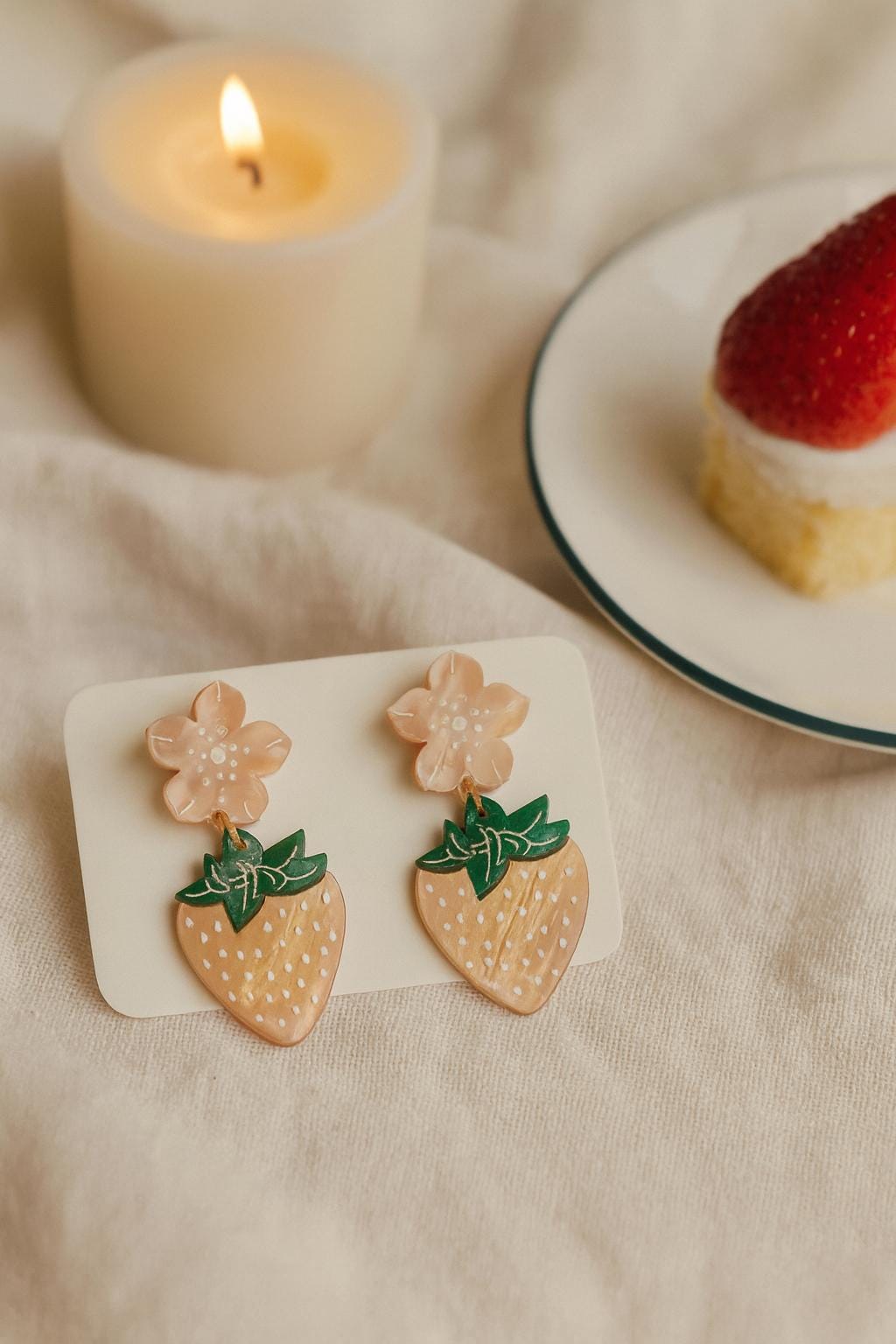 Strawberry  Earring Jewelry Acrylic Laser Cut Fruit Gift for Teen