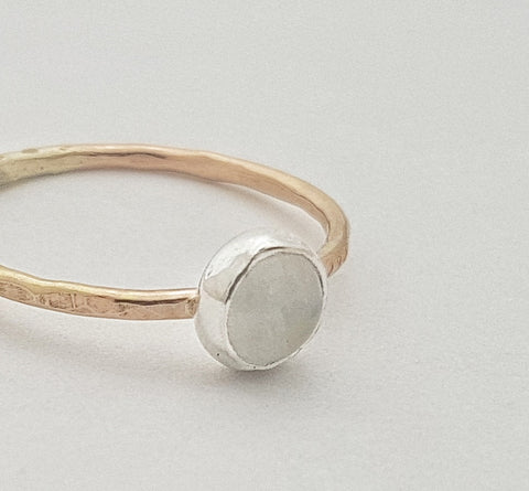Rainbow moonstone on Gold filled band