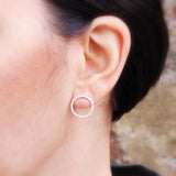 Sterling Circle Earrings (beaded wire)