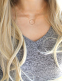 Gold circle necklace (petite)
