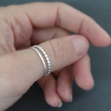 Set of 2 sterling rings minimal jewelry simple band stacking